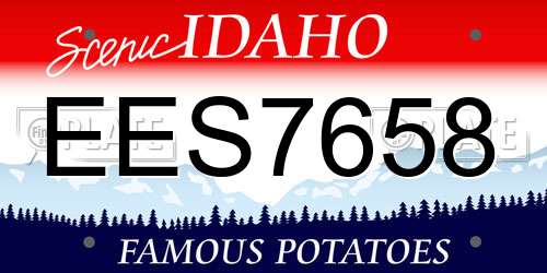 EES7658 Idaho License Plate