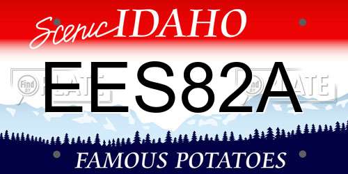 EES82A Idaho License Plate
