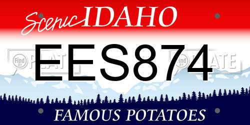 EES874 Idaho License Plate