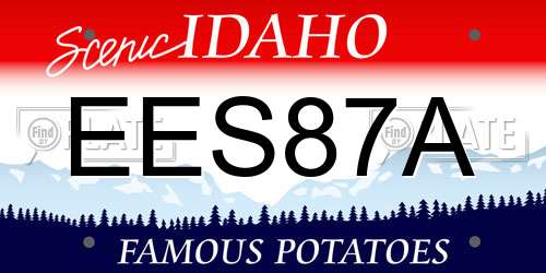 EES87A Idaho License Plate