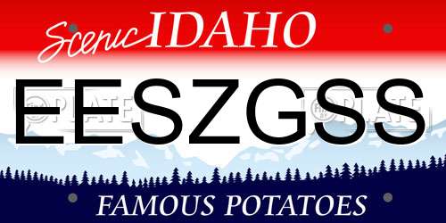 EESZGSS Idaho License Plate