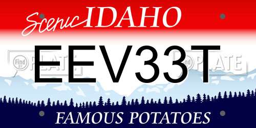 EEV33T Idaho License Plate