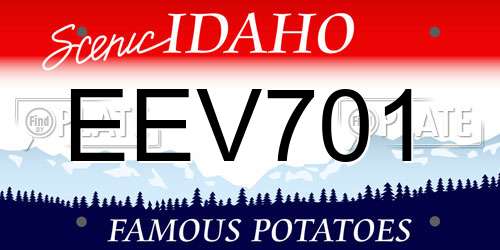 EEV701 Idaho License Plate