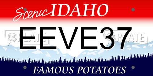 EEVE37 Idaho License Plate