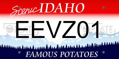 EEVZ01 Idaho License Plate