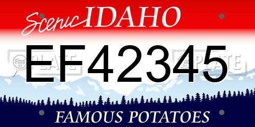 EF42345 Idaho License Plate