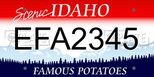 EFA2345 Idaho License Plate