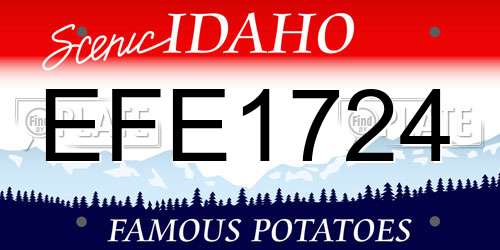 EFE1724 Idaho License Plate