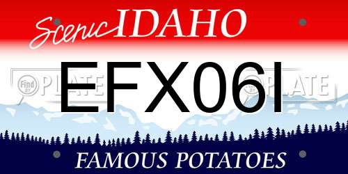 EFX06I Idaho License Plate