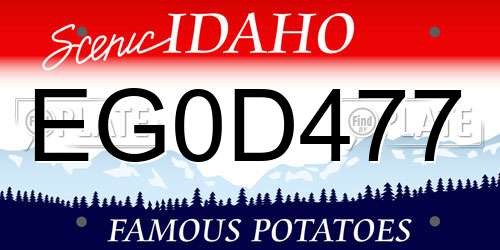 EG0D477 Idaho License Plate