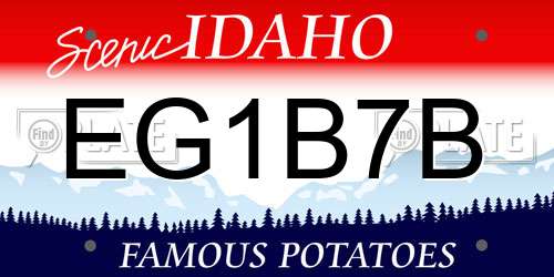 EG1B7B Idaho License Plate