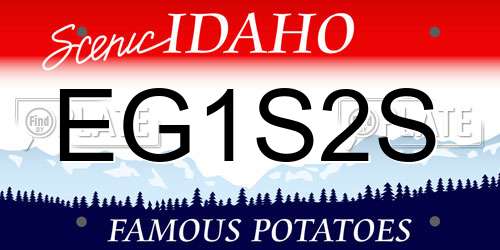 EG1S2S Idaho License Plate