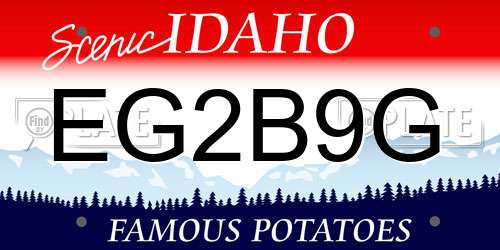 EG2B9G Idaho License Plate