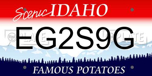 EG2S9G Idaho License Plate