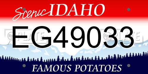 EG49033 Idaho License Plate