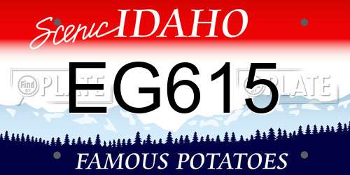 EG615 Idaho License Plate