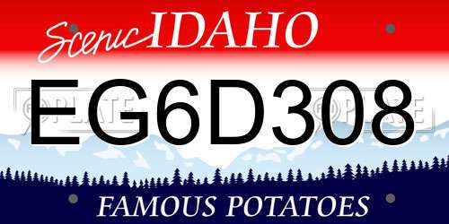 EG6D308 Idaho License Plate