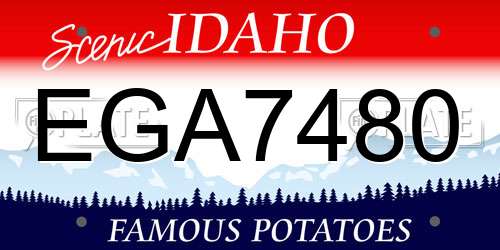 EGA7480 Idaho License Plate