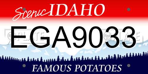 EGA9033 Idaho License Plate