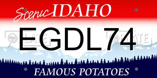 EGDL74 Idaho License Plate