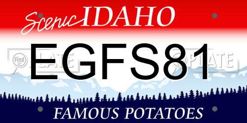 EGFS81 Idaho License Plate