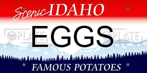 EGGS Idaho License Plate