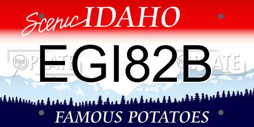 EGI82B Idaho License Plate