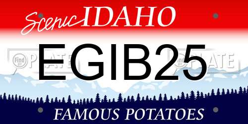 EGIB25 Idaho License Plate