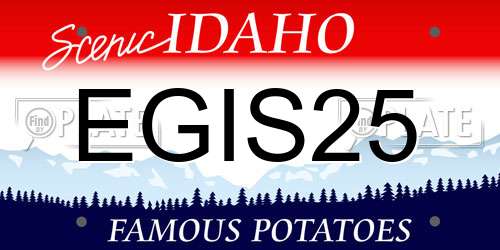EGIS25 Idaho License Plate