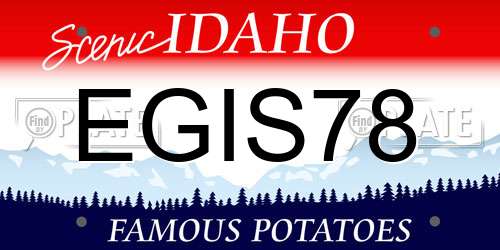 EGIS78 Idaho License Plate
