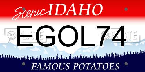 EGOL74 Idaho License Plate