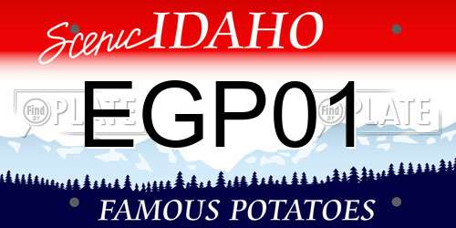 EGP01 Idaho License Plate