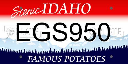 EGS950 Idaho License Plate