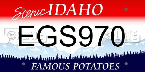 EGS970 Idaho License Plate