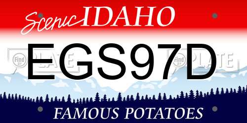 EGS97D Idaho License Plate