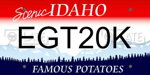 EGT20K Idaho License Plate