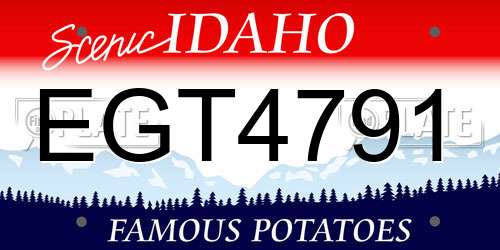 EGT4791 Idaho License Plate