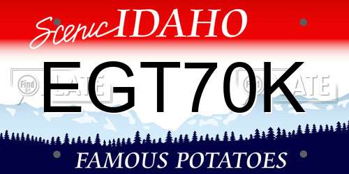EGT70K Idaho License Plate