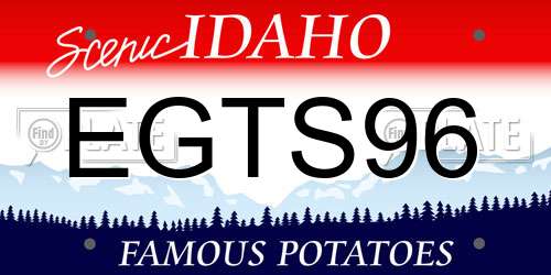 EGTS96 Idaho License Plate