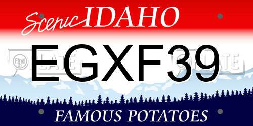 EGXF39 Idaho License Plate
