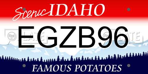EGZB96 Idaho License Plate