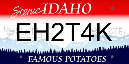 EH2T4K Idaho License Plate