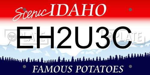 EH2U3C Idaho License Plate