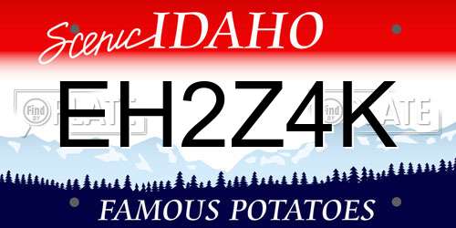 EH2Z4K Idaho License Plate