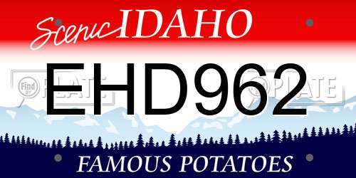 EHD962 Idaho License Plate