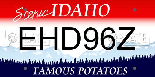 EHD96Z Idaho License Plate