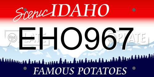 EHO967 Idaho License Plate