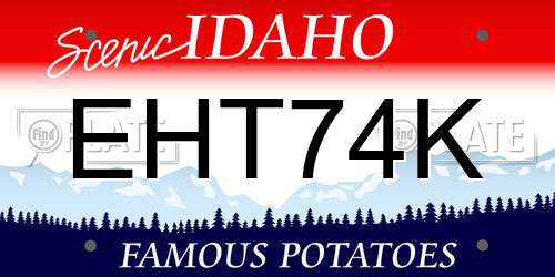 EHT74K Idaho License Plate