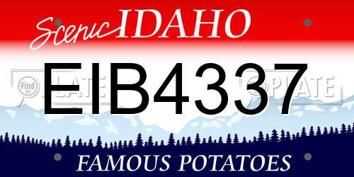 EIB4337 Idaho License Plate