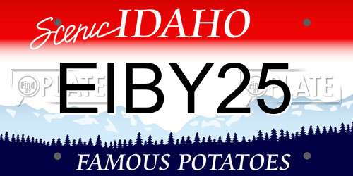 EIBY25 Idaho License Plate